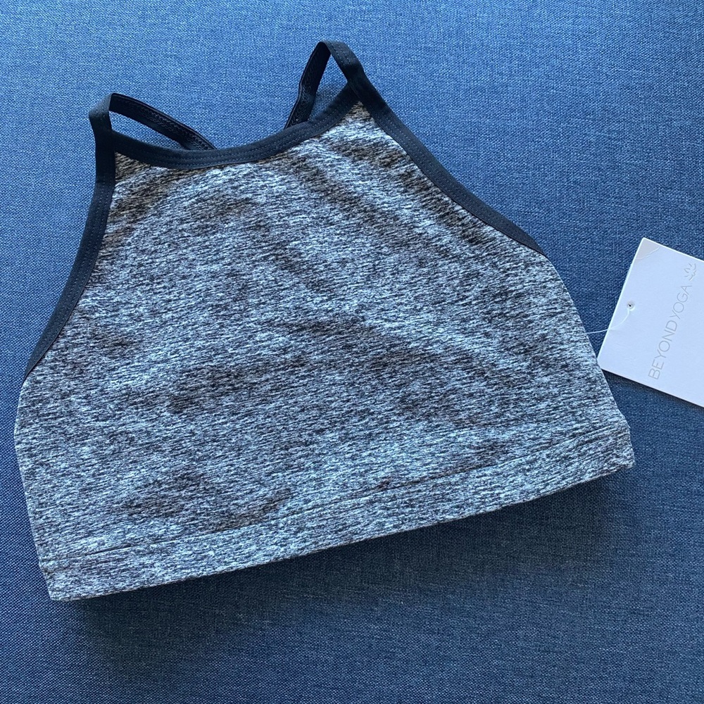 Beyond Yoga heather grey halter bralette NWT!!